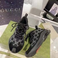 Gucci Unisex GG Gucci Run GG Crystal Mesh Sneaker Black Suede Mid 6 CM Heel (4)