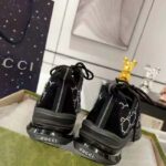 Gucci Unisex GG Gucci Run GG Crystal Mesh Sneaker Black Suede Mid 6 CM Heel – Image 8