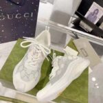 Gucci Unisex GG Gucci Run GG Crystal Mesh Sneaker White Suede Mid 6 CM Heel - Image 6