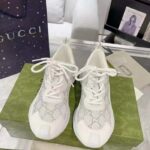 Gucci Unisex GG Gucci Run GG Crystal Mesh Sneaker White Suede Mid 6 CM Heel - Image 4
