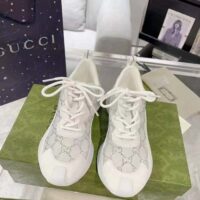 Gucci Unisex GG Gucci Run GG Crystal Mesh Sneaker White Suede Mid 6 CM Heel (8)