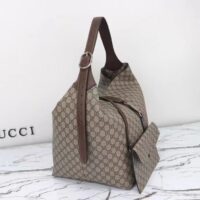 Gucci Unisex GG Jackie 1961 Medium Shoulder Bag Beige Ebony GG Supreme (11)