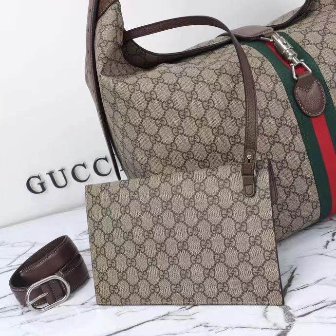 Gucci Unisex GG Jackie 1961 Medium Shoulder Bag Beige Ebony GG Supreme (5)