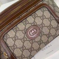 Gucci Unisex GG Large Belt Bag Beige Ebony GG Supreme Canvas Oval Interlocking G Leather (11)