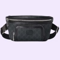 Gucci Unisex GG Large Belt Bag Black GG Supreme Canvas Leather Oval Interlocking G (9)