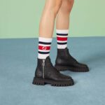 Gucci Unisex GG Leather Boots Rubber Lug Sole Lace-Up Interlocking G Flats – Bild 14