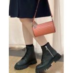 Gucci Unisex GG Leather Boots Rubber Lug Sole Lace-Up Interlocking G Flats – Bild 13