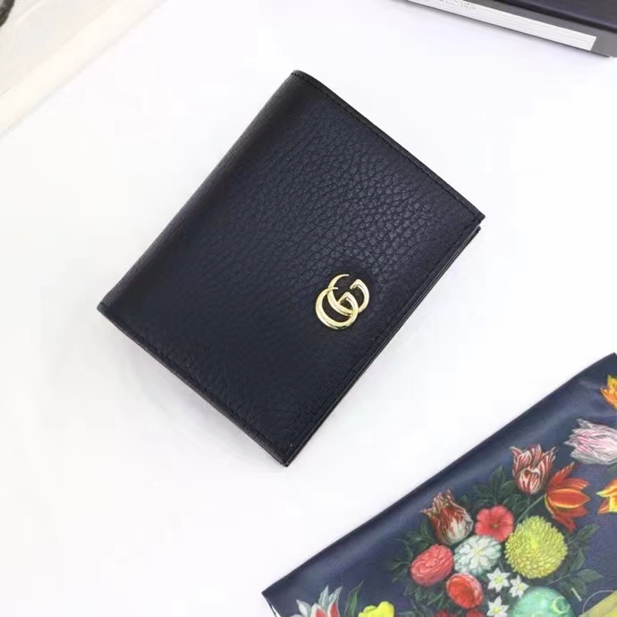 Gucci Unisex GG Leather Card Case Wallet Double G Snap Closure (1)