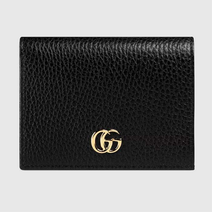 Gucci Unisex GG Leather Card Case Wallet Double G Snap Closure