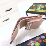Gucci Unisex GG Leather Card Case Wallet Light Pink Double G Snap Closure – Image 9
