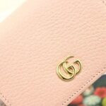 Gucci Unisex GG Leather Card Case Wallet Light Pink Double G Snap Closure – Image 7