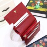 Gucci Unisex GG Leather Card Case Wallet Red Double G Snap Closure - immagine 8