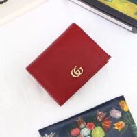 Gucci Unisex GG Leather Card Case Wallet Red Double G Snap Closure (6)