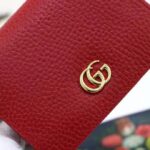 Gucci Unisex GG Leather Card Case Wallet Red Double G Snap Closure - immagine 6