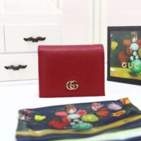 Gucci Unisex GG Leather Card Case Wallet Red Double G Snap Closure (6)