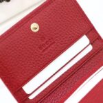 Gucci Unisex GG Leather Card Case Wallet Red Double G Snap Closure - immagine 10
