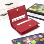 Gucci Unisex GG Leather Card Case Wallet Red Double G Snap Closure - immagine 5
