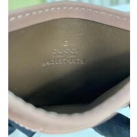 Gucci Unisex GG Marmont Matelassé Card Case Dusty Pink Chevron Leather Double G (2)
