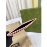 Gucci Unisex GG Marmont Matelassé Card Case Rose Beige Chevron Leather Double G - Bild 7