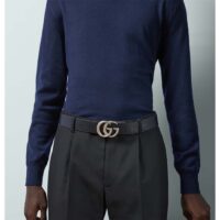 Gucci Unisex GG Marmont Reversible Belt Dark Blue Supreme Canvas Double G Buckle (4)