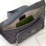 Gucci Unisex GG Ophidia Belt Bag Grey Black GG Supreme Canvas Leather Double G - Bild 9