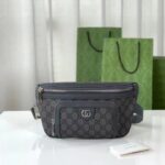 Gucci Unisex GG Ophidia Belt Bag Grey Black GG Supreme Canvas Leather Double G - Bild 3