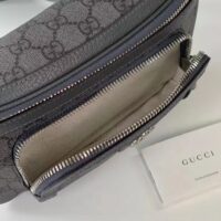 Gucci Unisex GG Ophidia Belt Bag Grey Black GG Supreme Canvas Leather Double G (9)