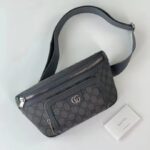 Gucci Unisex GG Ophidia Belt Bag Grey Black GG Supreme Canvas Leather Double G - Bild 2