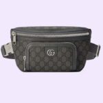 Gucci Unisex GG Ophidia Bältesväska Grå Svart GG Supreme Canvas Läder Dubbel G