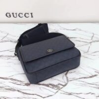 Gucci Unisex GG Ophidia Medium Messenger Bag Blue Black Supreme Tender Canvas Double G (5)