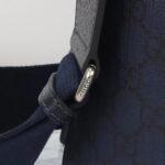 Gucci Unisex GG Ophidia Medium Messenger Bag Blue Black Supreme Tender Canvas Double G - immagine 10