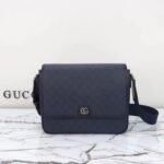 Gucci Unisex GG Ophidia Medium Messenger Bag Blue Black Supreme Tender Canvas Double G - immagine 2