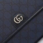 Gucci Unisex GG Ophidia Medium Messenger Bag Blue Black Supreme Tender Canvas Double G - immagine 9