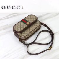 Gucci Unisex GG Ophidia Small Messenger Bag Beige Ebony GG Supreme Canvas (1)