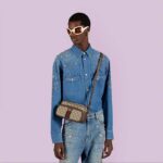 Gucci Unisex GG Ophidia Small Messenger Bag Beige Ebony GG Supreme Canvas - Bild 11