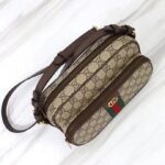 Gucci Unisex GG Ophidia Small Messenger Bag Beige Ebony GG Supreme Canvas - Bild 6