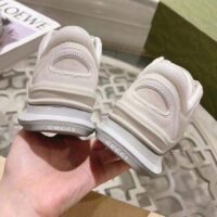 Gucci Unisex GG Run Sneaker White Suede Interlocking G Bi-Color Rubber Lace-Up Low-Heel (6)