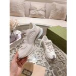 Gucci Unisex GG Run Sneaker White Suede Interlocking G Bi-Color Rubber Lace-Up Low-Heel – Bild 7