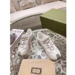 Gucci Unisex GG Run Sneaker White Suede Interlocking G Bi-Color Rubber Lace-Up Low-Heel – Bild 2