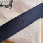Gucci Unisex GG Signature Leather Belt Black Interlocking G Buckle 3.8 CM Width – Image 9