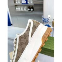 Gucci Unisex GG Sneaker Beige Ebony Original GG Canvas Rubber Sole Interlocking G Flat (3)