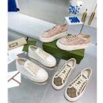 Gucci Unisex GG Sneaker Beige Ebony Original GG Canvas Rubber Sole Interlocking G Flat - Image 12