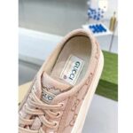 Gucci Unisex GG Sneaker Pink Original GG Canvas Rubber Sole Interlocking G Flat - Image 8