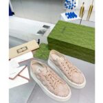 Gucci Unisex GG Sneaker Pink Original GG Canvas Rubber Sole Interlocking G Flat - Image 2