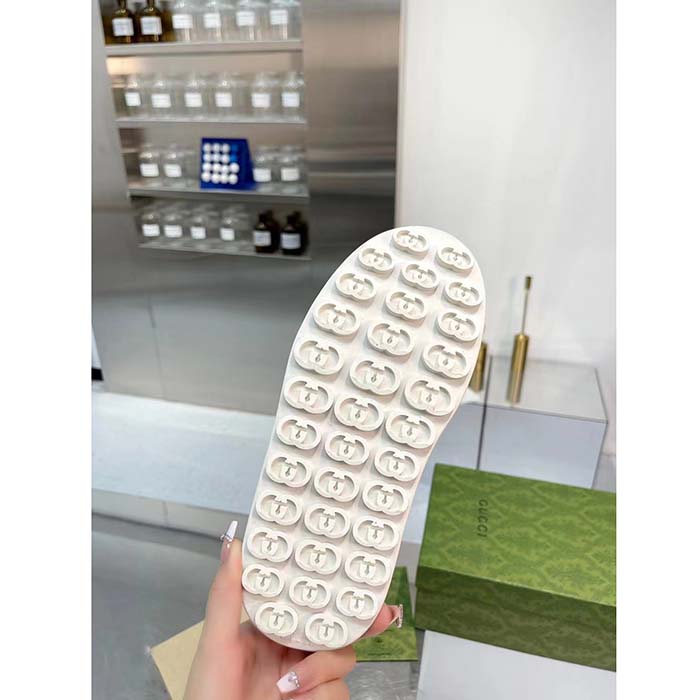 Gucci Unisex GG Sneaker White Original GG Canvas Rubber Sole Interlocking G Flat (2)