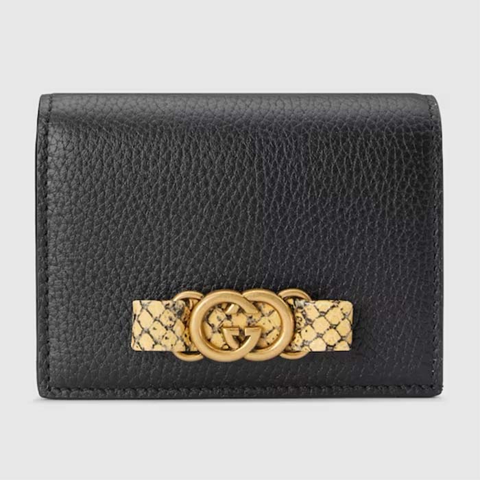 Gucci Unisex GG Wallet Interlocking G Python Bow Black Leather