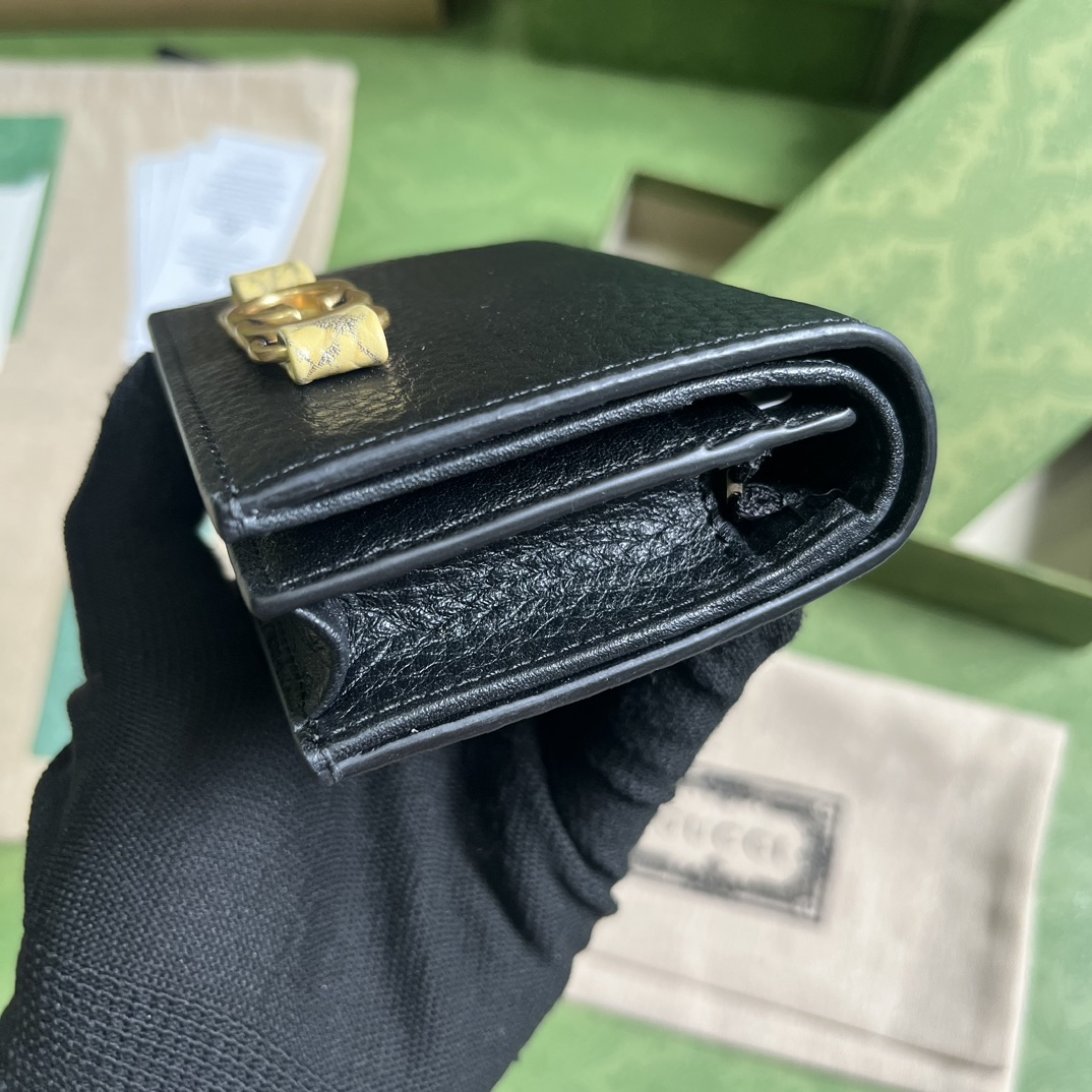 Gucci Unisex GG Wallet Interlocking G Python Bow Black Leather (10)