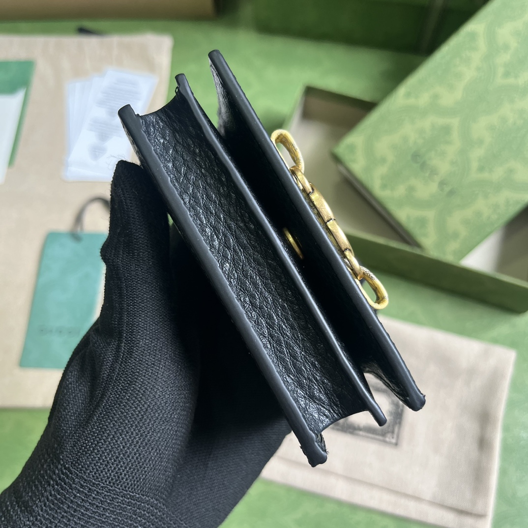 Gucci Unisex GG Wallet Interlocking G Python Bow Black Leather (6)