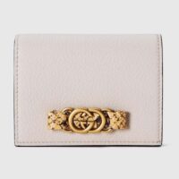 Gucci Unisex GG Wallet Interlocking G Python Bow Light Pink Leather Moiré Lining