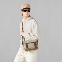 Gucci Unisex Jumbo GG Messenger Bag Beige Ebony GG Supreme Interlocking G Leather (2)